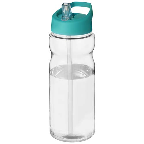 Bidon sport publicitaire plastique recyclé 650 ml H2O Eco Translucide et Bleu aqua
